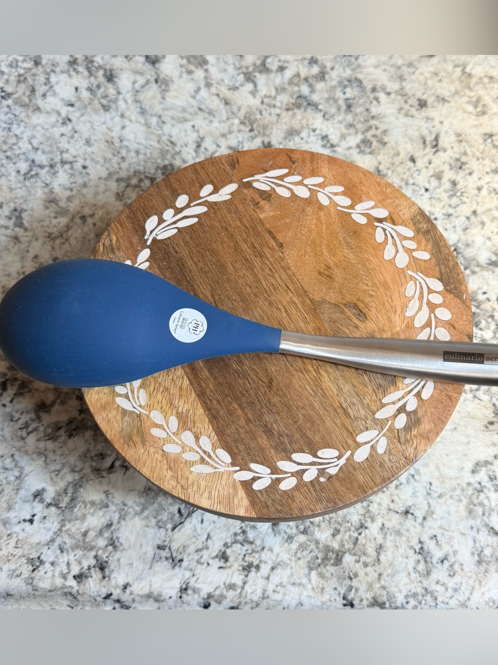 Blue Silicone Spoon with Stainless Handle